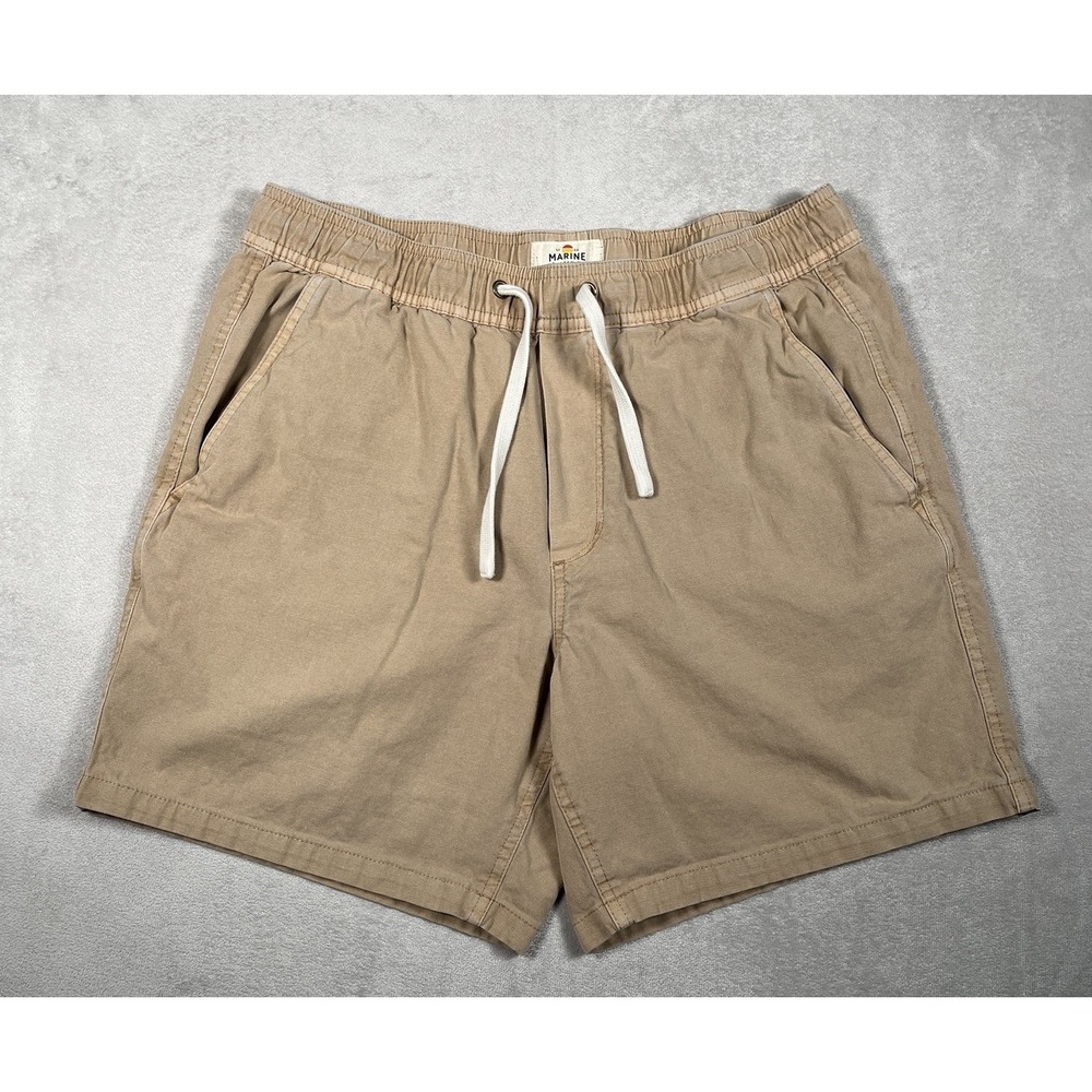 Marine Layer Men Casual Shorts Small Tan Brown Drawstring Pull On Pockets